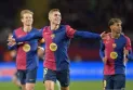 Barcelona Celebrate 7-1 Win Over Valencia at Camp Nou