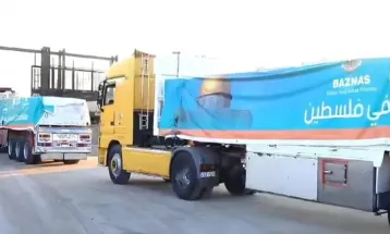 45 Container Trucks Aid from Indonesia Arrives in Gaza